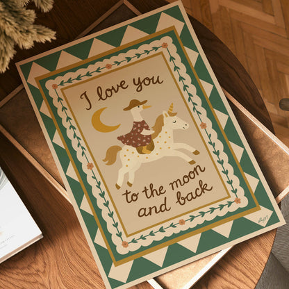 I Love You to the Moon and Back Poste