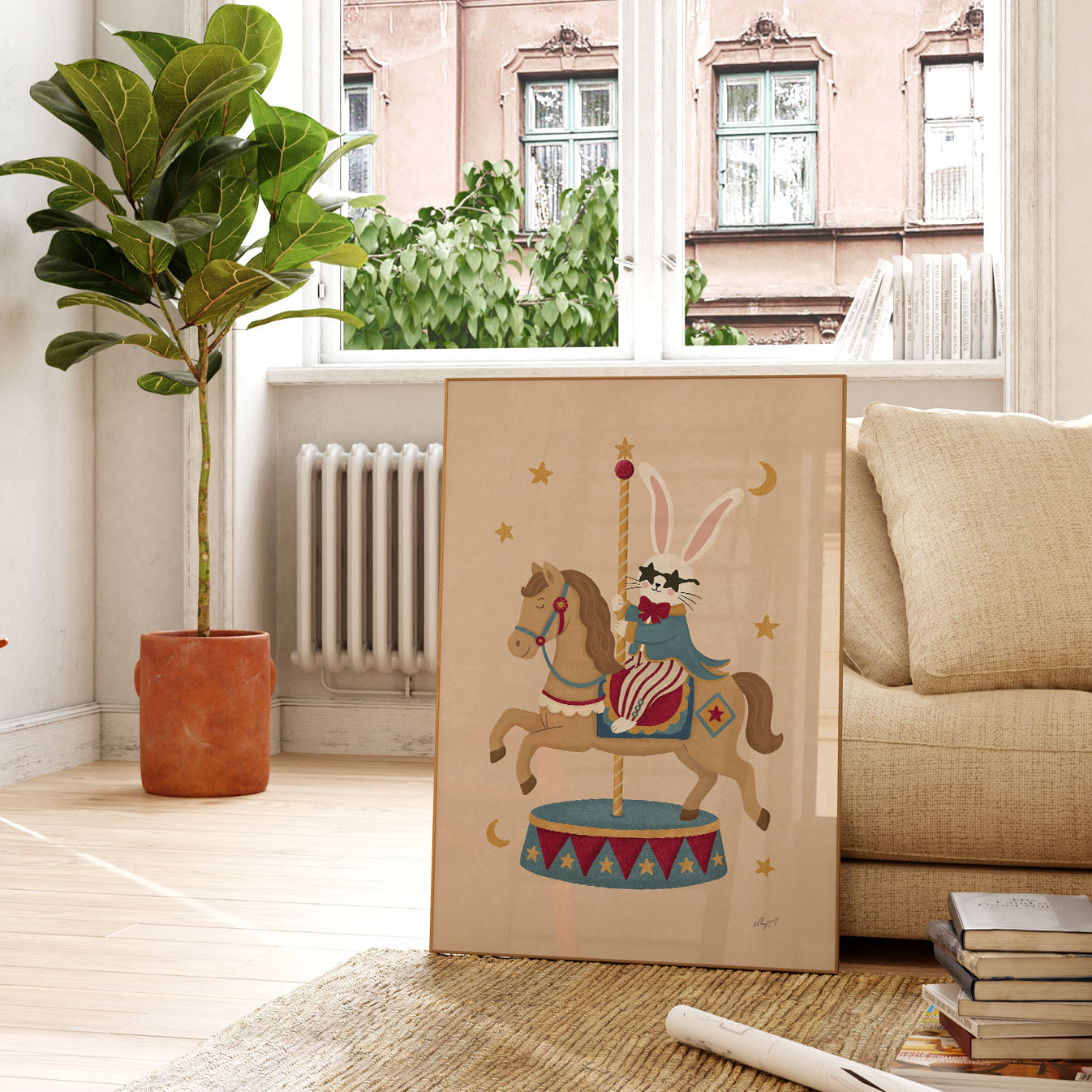 Rabbit Carousel Poster