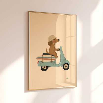 Surf Scooter Pup Poster