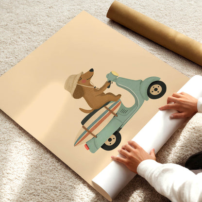 Surf Scooter Pup Poster