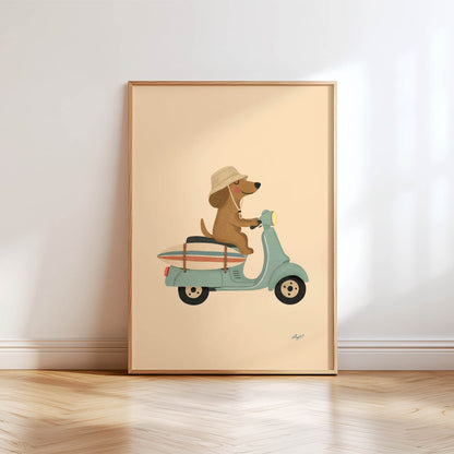 Surf Scooter Pup Poster