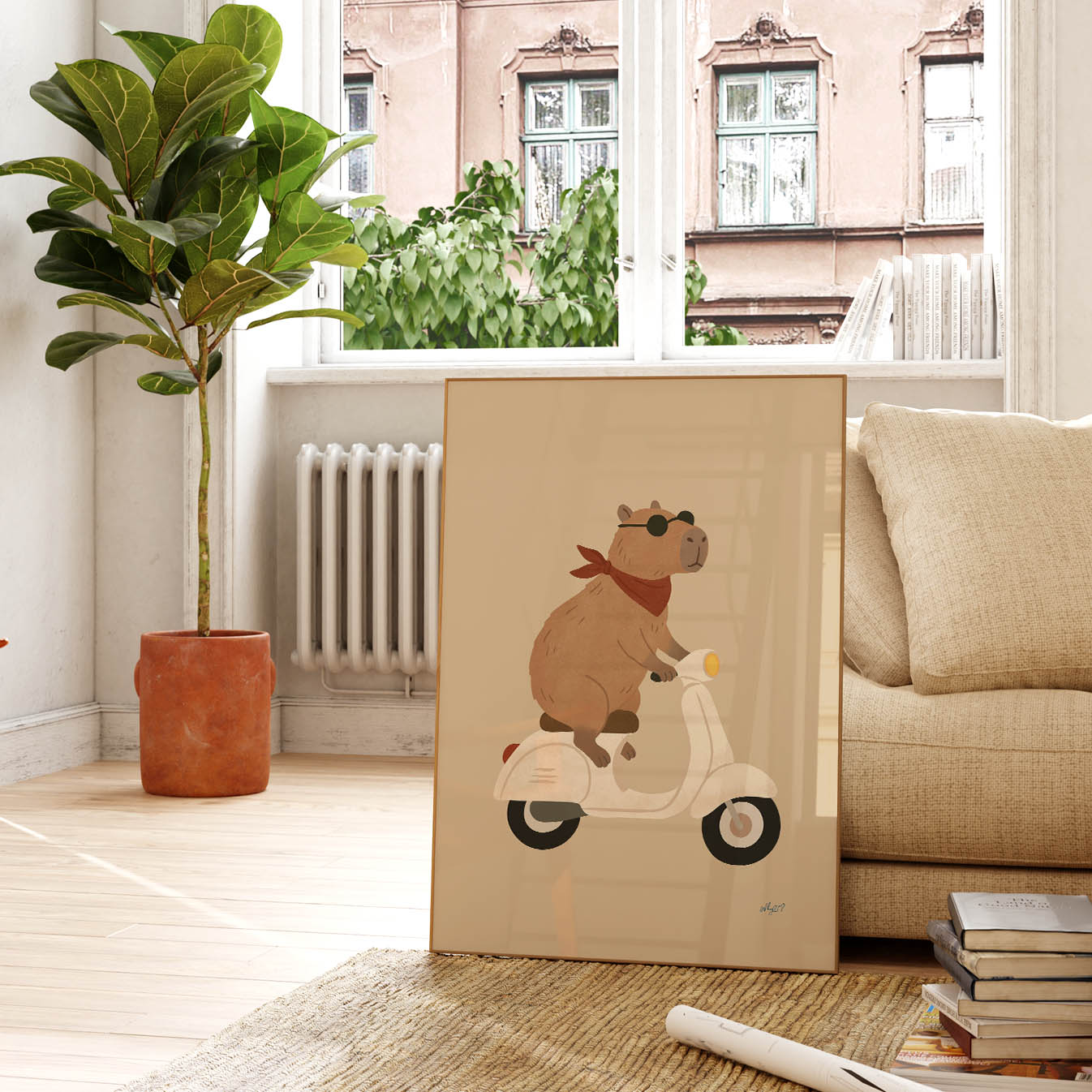Cruisin' Capybara Poster