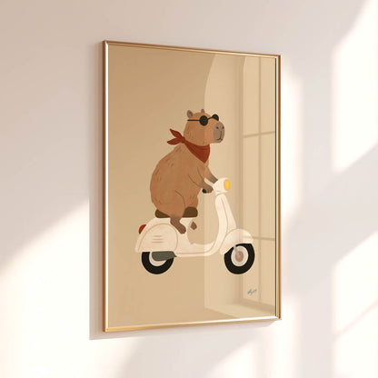 Cruisin' Capybara Poster