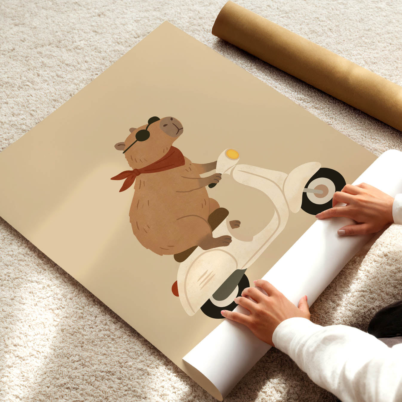 Cruisin' Capybara Poster