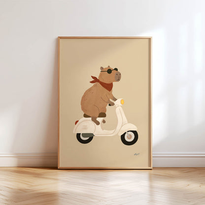 Cruisin' Capybara Poster