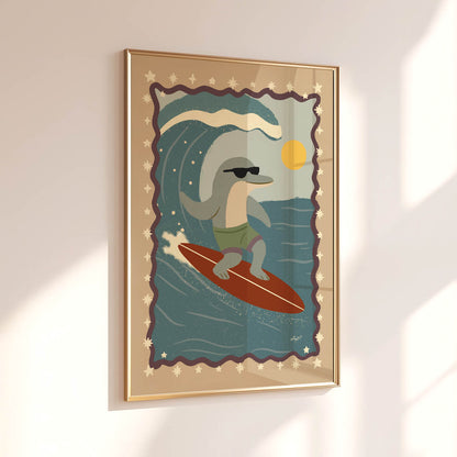 Wave Rider Dolphin Poster