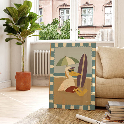 Surf Pelican Poster