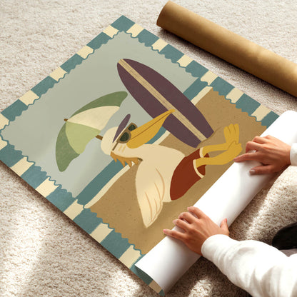 Surf Pelican Poster