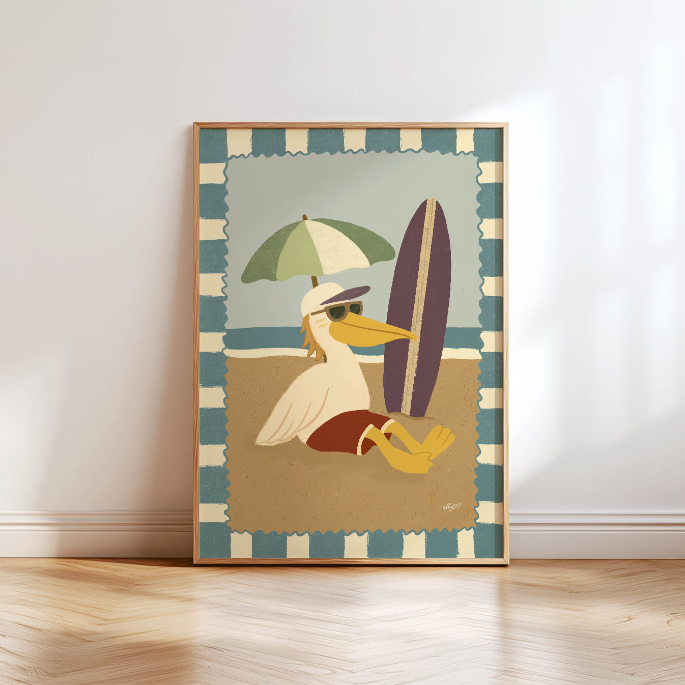 Surf Pelican Poster