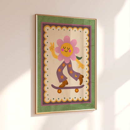 Flower Power Skate Poster