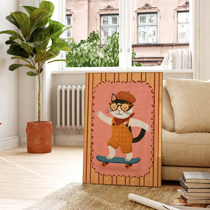 Skater Cat Poster