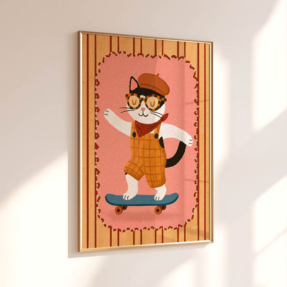 Skater Cat Poster