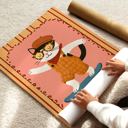 Skater Cat Poster