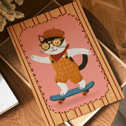 Skater Cat Poster