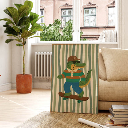Cool Crocodile Skateboard Poster