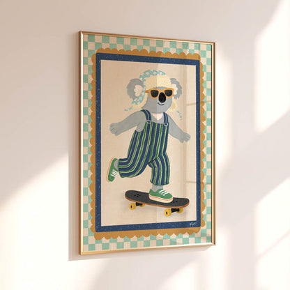 Cool Koala Skateboard Poster