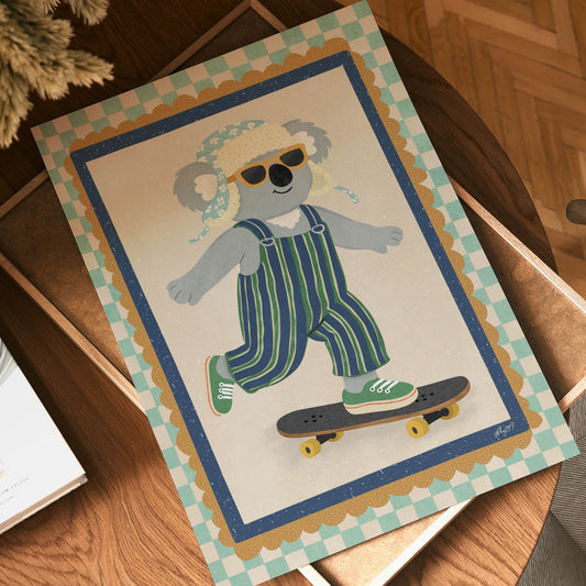 Cool Koala Skateboard Poster