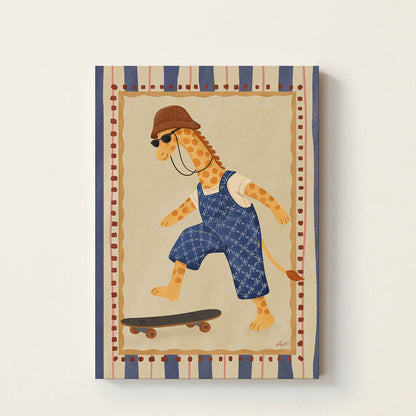 Skater Giraffe Poster