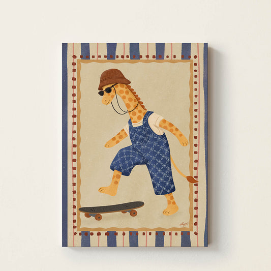 Skater Giraffe Poster