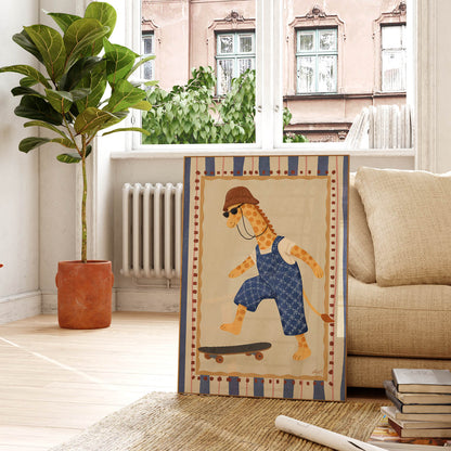 Skater Giraffe Poster