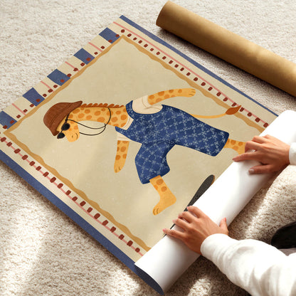 Skater Giraffe Poster