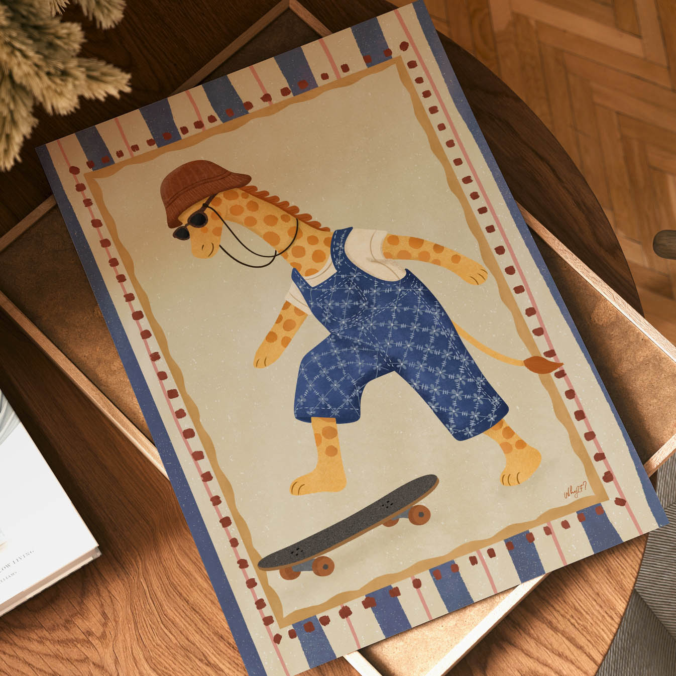 Skater Giraffe Poster
