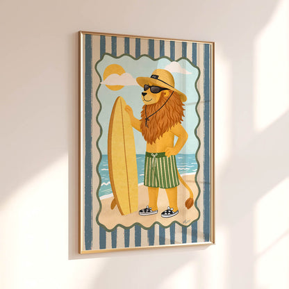 Lion Surf Poster
