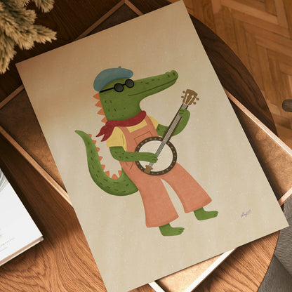 Cool Crocodile Banjo Poster