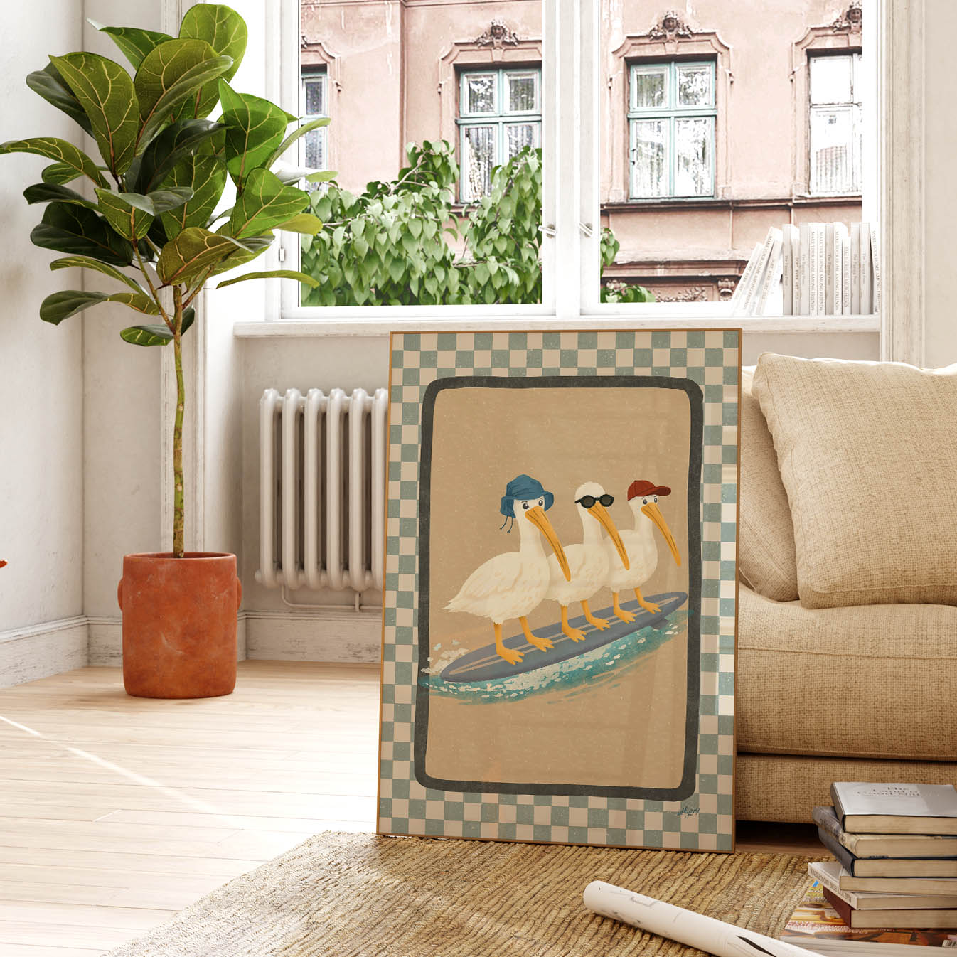Surf Crew Pelican Poster
