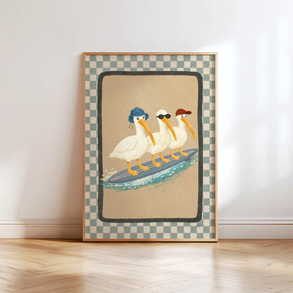 Surf Crew Pelican Poster