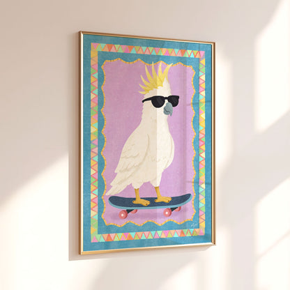 Cool Cockatoo Skateboard Poster