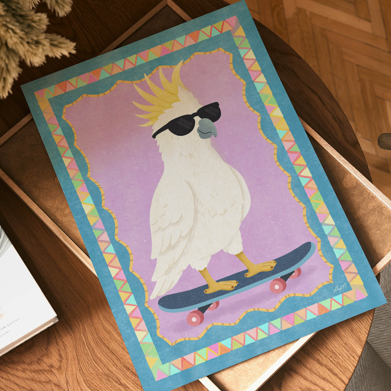 Cool Cockatoo Skateboard Poster