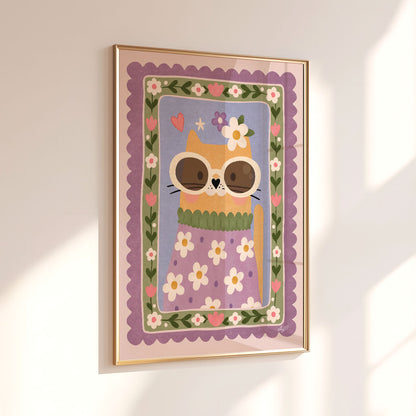 Flower Cat Poster