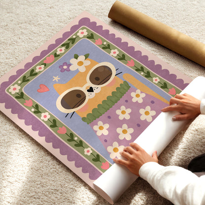 Flower Cat Poster
