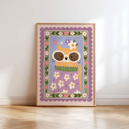 Flower Cat Poster