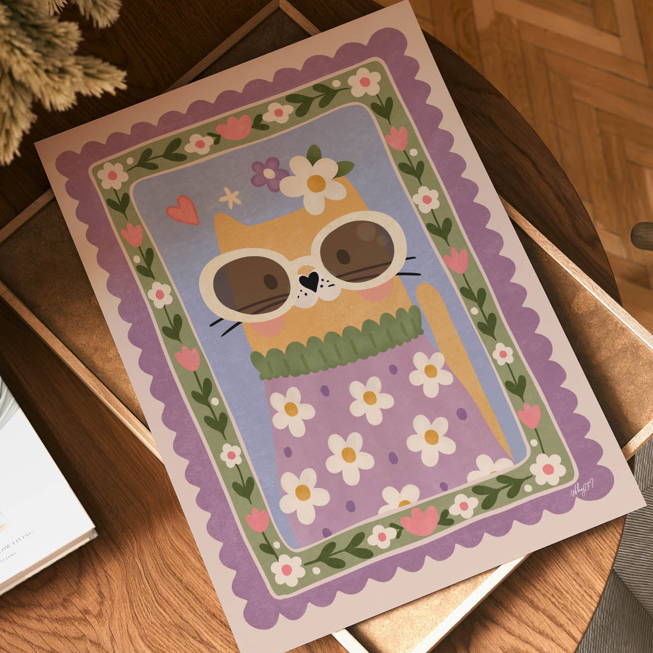 Flower Cat Poster