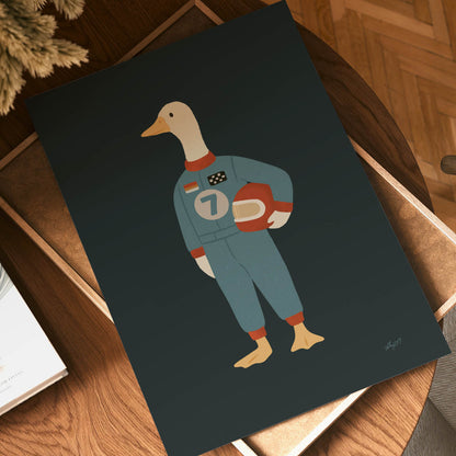 Little Racer Goose Poster