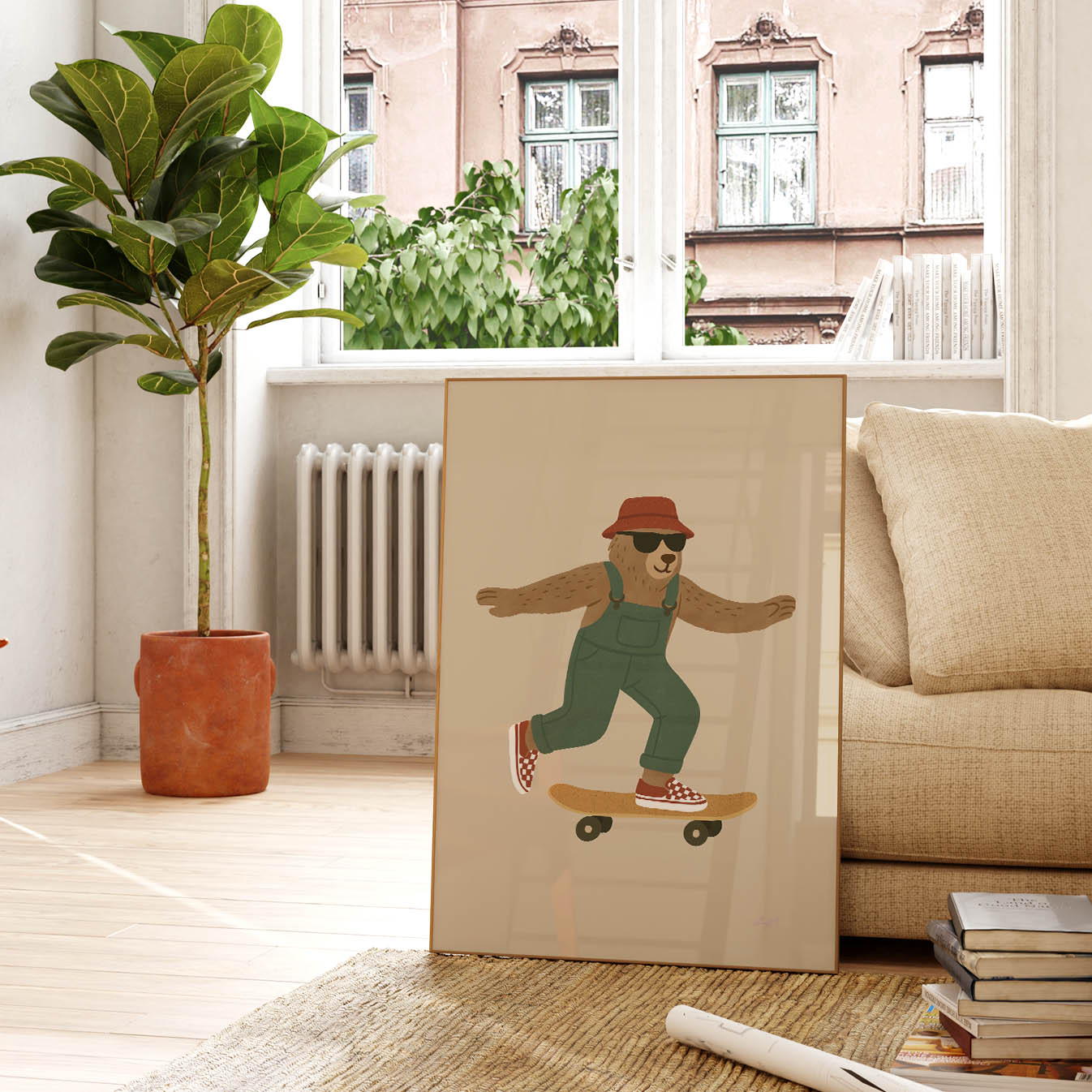 Skater Bear Poster