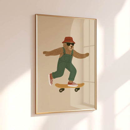 Skater Bear Poster