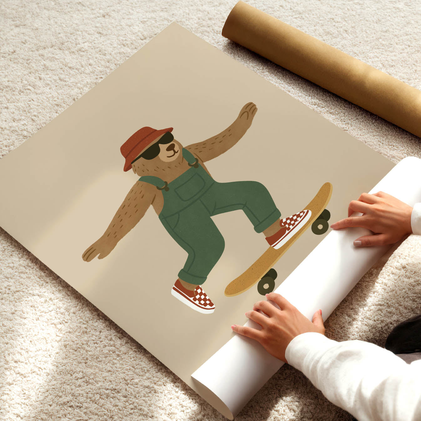 Skater Bear Poster