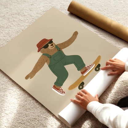 Skater Bear Poster