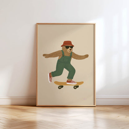 Skater Bear Poster