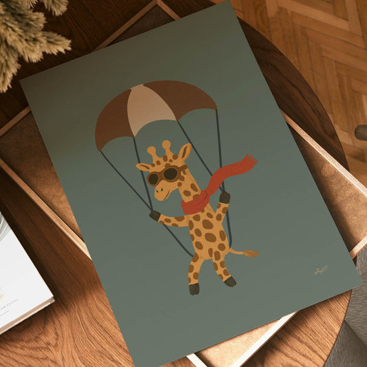 Skybound Giraffe Poster