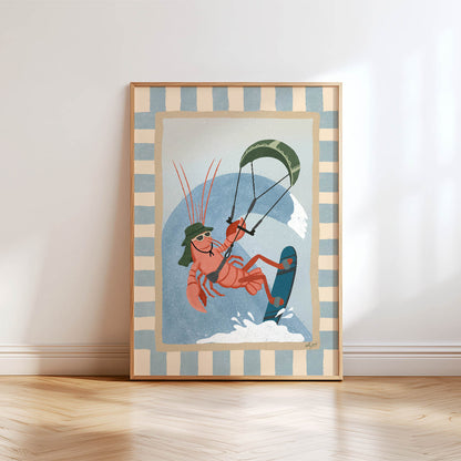 Kite Rider Lobster Poster