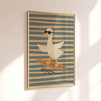Wave Rider Duck Poster