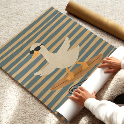 Wave Rider Duck Poster