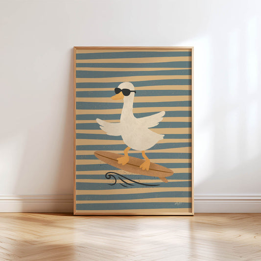 Wave Rider Duck Poster