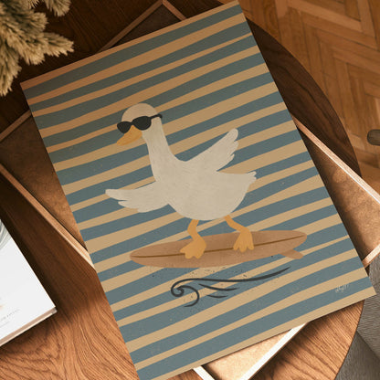Wave Rider Duck Poster