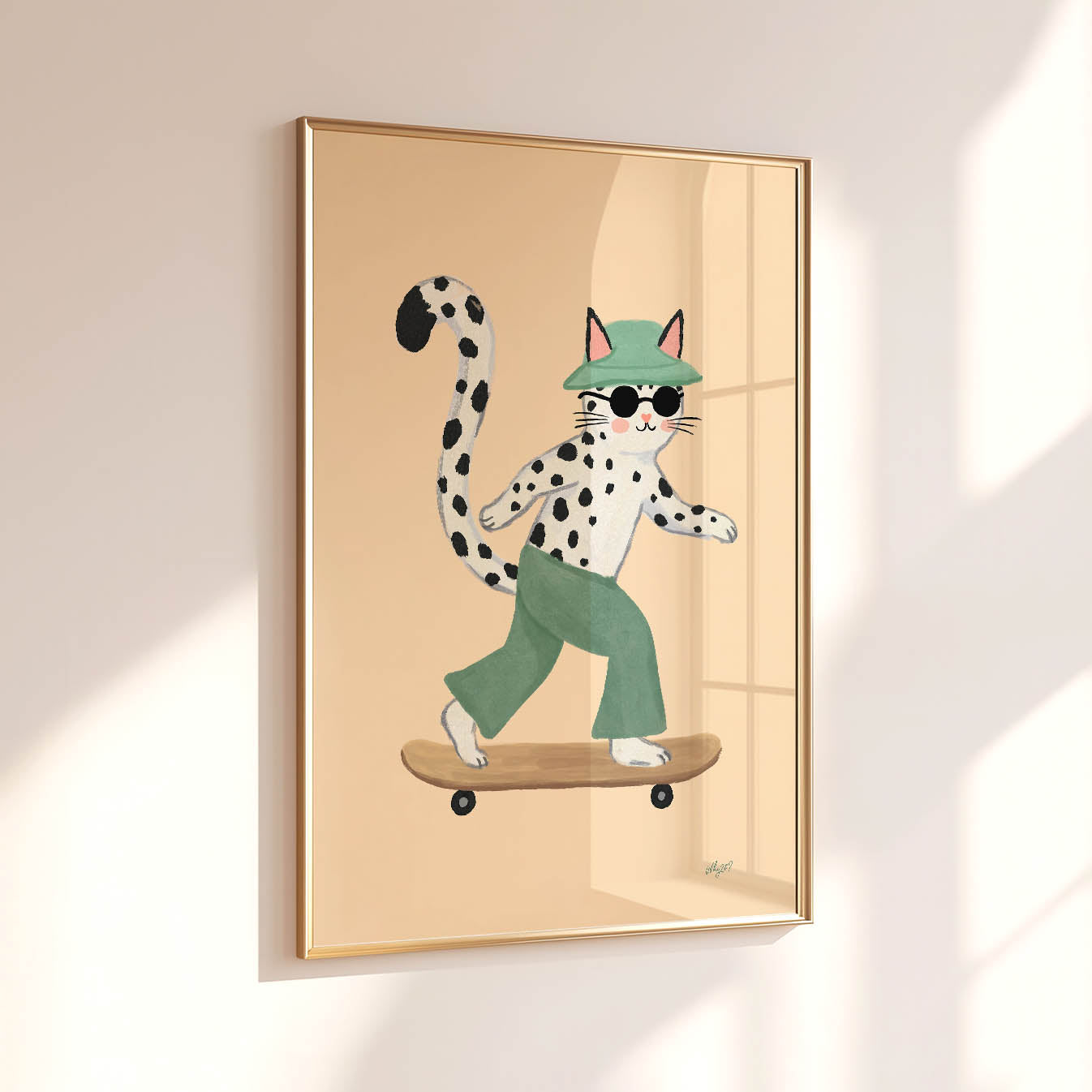 Cool Skater Cat Poster
