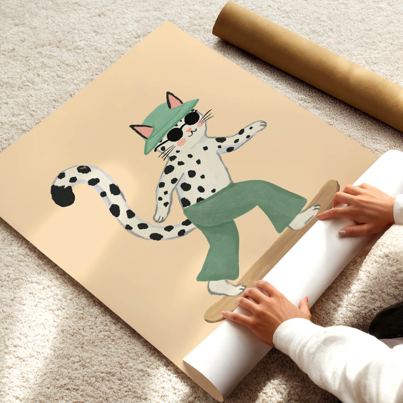 Cool Skater Cat Poster